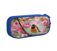 HEBSDFG Bird in Peach Tree Print Cute Pencil Case Pouch for Boys Girls - Blue High Capacity Travel Pen Bag Organizer Makeup Bag for Student School College Office