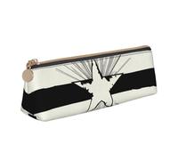 HEBSDFG Black Arizona Flag Prints Triangle Pencil Case & Cosmetic Pouch, PVC Leather Zippered Organiser for School Office Travel Stylish Gifting