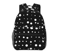 HEBSDFG Black & White Big Dot Prints School Bag Bookbag Lightweight Laptop Backpack Casual Daypack Travel Backpack for Students Boys Girls