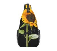 HEBSDFG Bloom Sunflower Pattern Sling Backpack Funny Messenger Chest Bag Zipper Sling Bag for School, Travel & Work