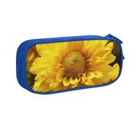 HEBSDFG Blooming Yellow Flower Print Cute Pencil Case Pouch for Boys Girls - Blue High Capacity Travel Pen Bag Organizer Makeup Bag for Student School College Office