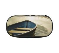 HEBSDFG Boat at Lake Shore Prints Pencil Case Cute Stationery Case Organiser with Pen Slots for School Travel Office Gifts