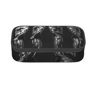 HEBSDFG Bodybuilding Evolution Print Pencil Case Large Pen Bag Cute Compartment Desk Organizer Make up Bag for School, Office, Makeup, Travel