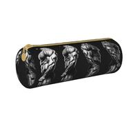 HEBSDFG Bodybuilding Evolution Prints Round Pencil Case & Cosmetic Pouch, PVC Leather Zippered Organiser for School Office Travel Stylish Gifting