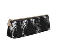 HEBSDFG Bodybuilding Evolution Prints Triangle Pencil Case & Cosmetic Pouch, PVC Leather Zippered Organiser for School Office Travel Stylish Gifting