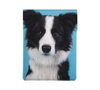 HEBSDFG Border Collie Print 13-inch Laptop Sleeve, Slim Shockproof Insertion Design Leather Laptop Case Bag for Office, School, Travel