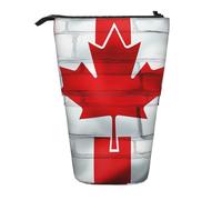 HEBSDFG Canadian Flag Prints Retractable Pencil Case & Cosmetic Pouch, Zippered Stationery Bag Pen Box for School Office Travel