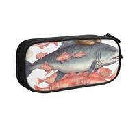 HEBSDFG Cats Riding Fish Print Cute Pencil Case Pouch for Boys Girls - Black High Capacity Travel Pen Bag Organizer Makeup Bag for Student School College Office