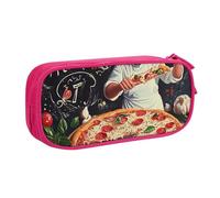 HEBSDFG Chef Pizza Print Cute Pencil Case Pouch for Boys Girls - Pink High Capacity Travel Pen Bag Organizer Makeup Bag for Student School College Office