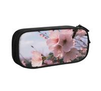 HEBSDFG Cherry Blossoms Print Cute Pencil Case Pouch for Boys Girls - Black High Capacity Travel Pen Bag Organizer Makeup Bag for Student School College Office