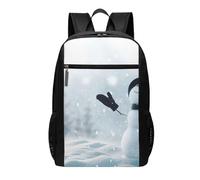 HEBSDFG Christmas Happy Snowman Printed Travel Laptop Backpack for Men Women, Large Capacity Business Rucksack with Anti-Theft Pockets Daypack for School, Work & Outdoor