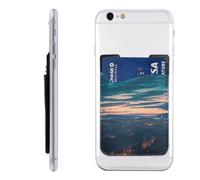 HEBSDFG Cityscape Dusk Printed Phone Card Holder Wallet, 3M Adhesive Stick on Phone Wallet Case for iPhone and Android
