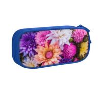 HEBSDFG Colorful Nature Flower Print Cute Pencil Case Pouch for Boys Girls - Blue High Capacity Travel Pen Bag Organizer Makeup Bag for Student School College Office