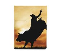 HEBSDFG cool bull riding Print 13-inch Laptop Sleeve, Slim Shockproof Insertion Design Leather Laptop Case Bag for Office, School, Travel