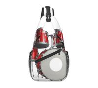 HEBSDFG Cool Drum Set Pattern Sling Backpack Funny Messenger Chest Bag Zipper Sling Bag for School, Travel & Work