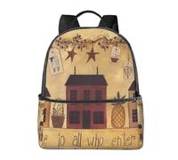 HEBSDFG Country House Prints School Bag Bookbag Laptop Backpack Stylish Lightweight Backpack Travel Backpack for Kids Students Boys Girls