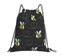 HEBSDFG Cute Bees Womens Drawstring Gym Bags Mens Sports Backpack Lightweight Beach Tote Reusable Shopping Bag