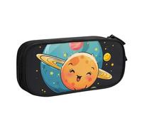 HEBSDFG Cute Cartoon Planets Print Cute Pencil Case Pouch for Boys Girls - Black High Capacity Travel Pen Bag Organizer Makeup Bag for Student School College Office