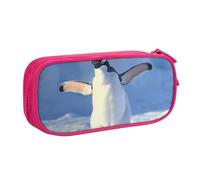 HEBSDFG Cute Penguin Print Cute Pencil Case Pouch for Boys Girls - Pink High Capacity Travel Pen Bag Organizer Makeup Bag for Student School College Office