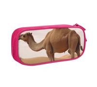 HEBSDFG Desert Sand Camel Print Cute Pencil Case Pouch for Boys Girls - Pink High Capacity Travel Pen Bag Organizer Makeup Bag for Student School College Office