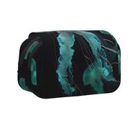HEBSDFG Double-Layer Flip-Top Pencil Case, Beautiful Jellyfish Print Pencil Box Stationery Bag Organizer for School Supplies, Travel & Makeup Storage