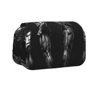 HEBSDFG Double-Layer Flip-Top Pencil Case, Bodybuilding Evolution Print Pencil Box Stationery Bag Organizer for School Supplies, Travel & Makeup Storage