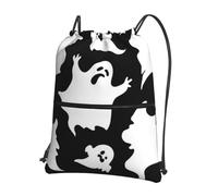 HEBSDFG Drawstring Backpack Halloween Goth Printed Water Resistant Outdoor Casual Backpack Sport Gym Travel Bags for Men Women