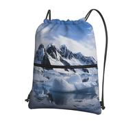 HEBSDFG Drawstring Backpack South Polar Printed Water Resistant Outdoor Casual Backpack Sport Gym Travel Bags for Men Women