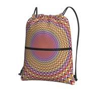 HEBSDFG Drawstring Backpack spiral optical illusion Printed Water Resistant Outdoor Casual Backpack Sport Gym Travel Bags for Men Women