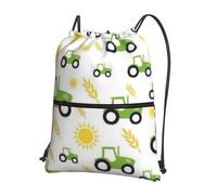 HEBSDFG Drawstring Backpack tractor farming Printed Water Resistant Outdoor Casual Backpack Sport Gym Travel Bags for Men Women