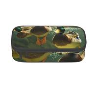 HEBSDFG Duck Swimming Underwater Print Pencil Case Large Pen Bag Cute Compartment Desk Organizer Make up Bag for School, Office, Makeup, Travel
