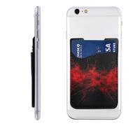 HEBSDFG Explosion Burst Red Black Printed Phone Card Holder Wallet, 3M Adhesive Stick on Phone Wallet Case for iPhone and Android