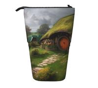HEBSDFG Fantasy Rural Prints Retractable Pencil Case & Cosmetic Pouch, Zippered Stationery Bag Pen Box for School Office Travel