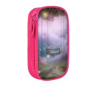 HEBSDFG Fantasy Spring Flowers Swing Print Pencil Case, Pink High-Capacity Pen Pencil Pouch Stationery Organizer with Pen Slots & Pouches for School Travel Makeup