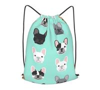 HEBSDFG French Bulldog Prints Drawstring Backpack for Women Men Adjustable String Bag Sackpack for Sport Gym Bags Shopping Beach, S
