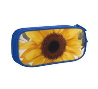 HEBSDFG Fresh Sunflower Print Cute Pencil Case Pouch for Boys Girls - Blue High Capacity Travel Pen Bag Organizer Makeup Bag for Student School College Office