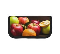 HEBSDFG Fruits on Wood Floor Prints Canvas Pencil Case Cosmetic Organiser Zipper Pen Pouch for School Travel Office & Gift-Giving