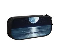 HEBSDFG Full Moon in Night Print Cute Pencil Case Pouch for Boys Girls - Black High Capacity Travel Pen Bag Organizer Makeup Bag for Student School College Office
