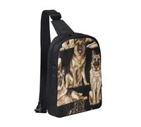 HEBSDFG German shepherd Pattern Crossbody Shoulder Sling Pack Water-Resistant Messenger Chest Bag Zipper Sling Bag for School, Travel & Work