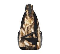 HEBSDFG German shepherd Pattern Sling Backpack Funny Messenger Chest Bag Zipper Sling Bag for School, Travel & Work