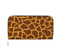 HEBSDFG Giraffe Print Printed Long Wallet for Men and Women PU Leather Hand Purse with Card Holder, Zipper Closure