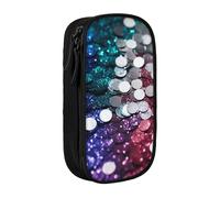 HEBSDFG Glitter Sequin Spot Print Pencil Case, Black High-Capacity Pen Pencil Pouch Stationery Organizer with Pen Slots & Pouches for School Travel Makeup