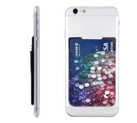 HEBSDFG Glitter Sequin Spot Printed Phone Card Holder Wallet, 3M Adhesive Stick on Phone Wallet Case for iPhone and Android