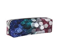 HEBSDFG Glitter Sequin Spot Prints Leather Pencil Case & Cosmetic Pouch, Minimalist Zippered Organiser for School Office Travel Stylish Gifting
