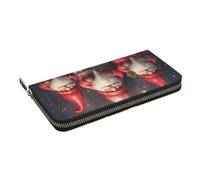 HEBSDFG Gnomes Santa Printed Long Wallet for Men and Women PU Leather Hand Purse with Card Holder, Zipper Closure