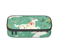 HEBSDFG Goat Frolic Print Pencil Case Large Pen Bag Cute Compartment Desk Organizer Make up Bag for School, Office, Makeup, Travel