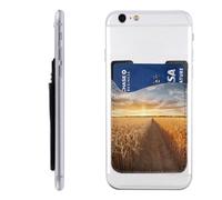 HEBSDFG Golden Wheat Field Printed Phone Card Holder Wallet, 3M Adhesive Stick on Phone Wallet Case for iPhone and Android