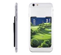 HEBSDFG Golf Course Printed Phone Card Holder Wallet, 3M Adhesive Stick on Phone Wallet Case for iPhone and Android