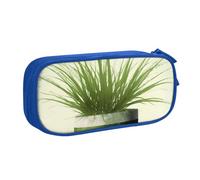 HEBSDFG Grass Pot Leaf Print Cute Pencil Case Pouch for Boys Girls - Blue High Capacity Travel Pen Bag Organizer Makeup Bag for Student School College Office