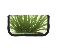 HEBSDFG Grass Pot Leaf Prints Canvas Pencil Case Cosmetic Organiser Zipper Pen Pouch for School Travel Office & Gift-Giving